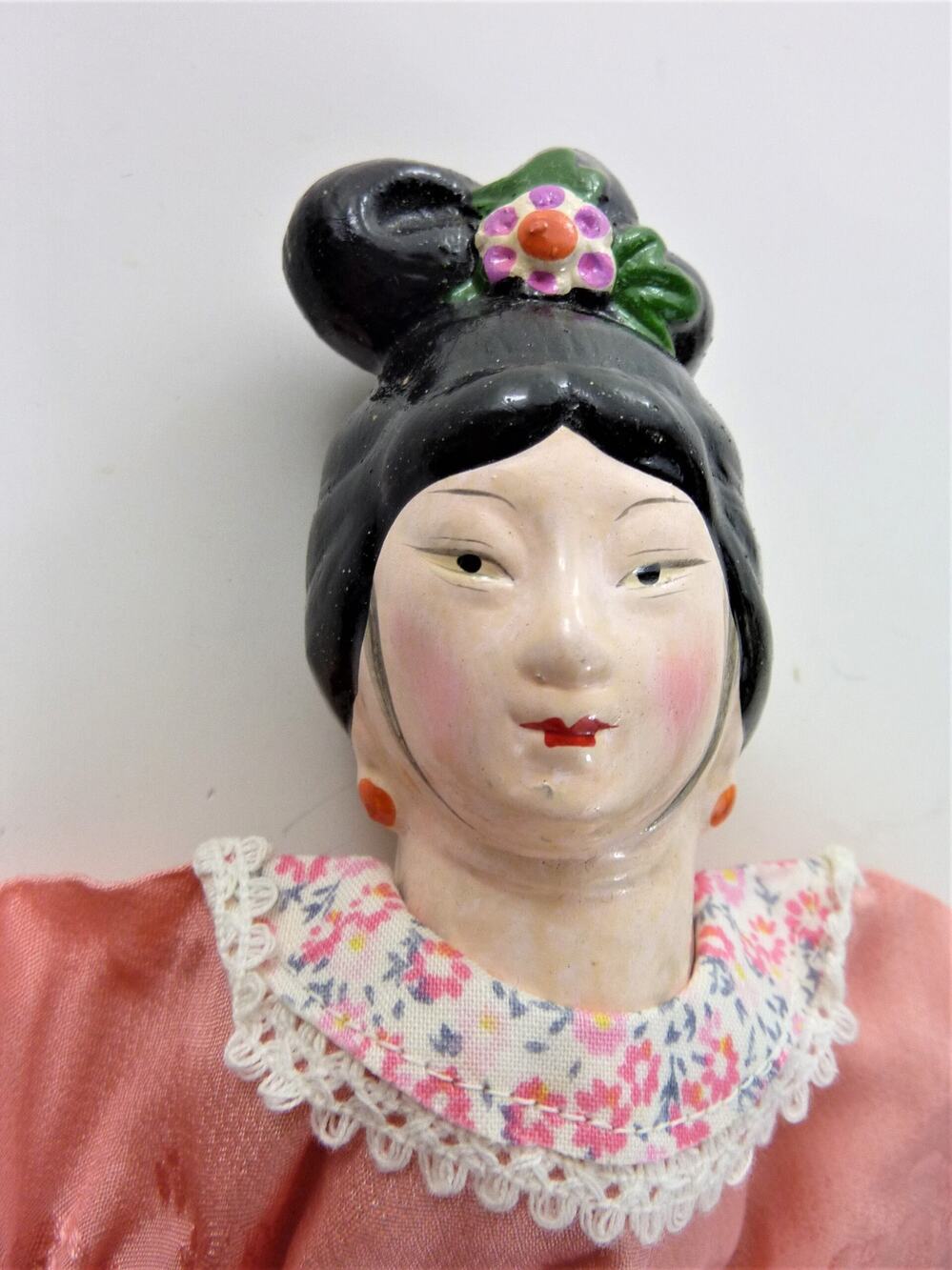 Vintage Chinese Opera Puppet Doll Folk Lore Theater Asian Hand Puppet Pink Dress